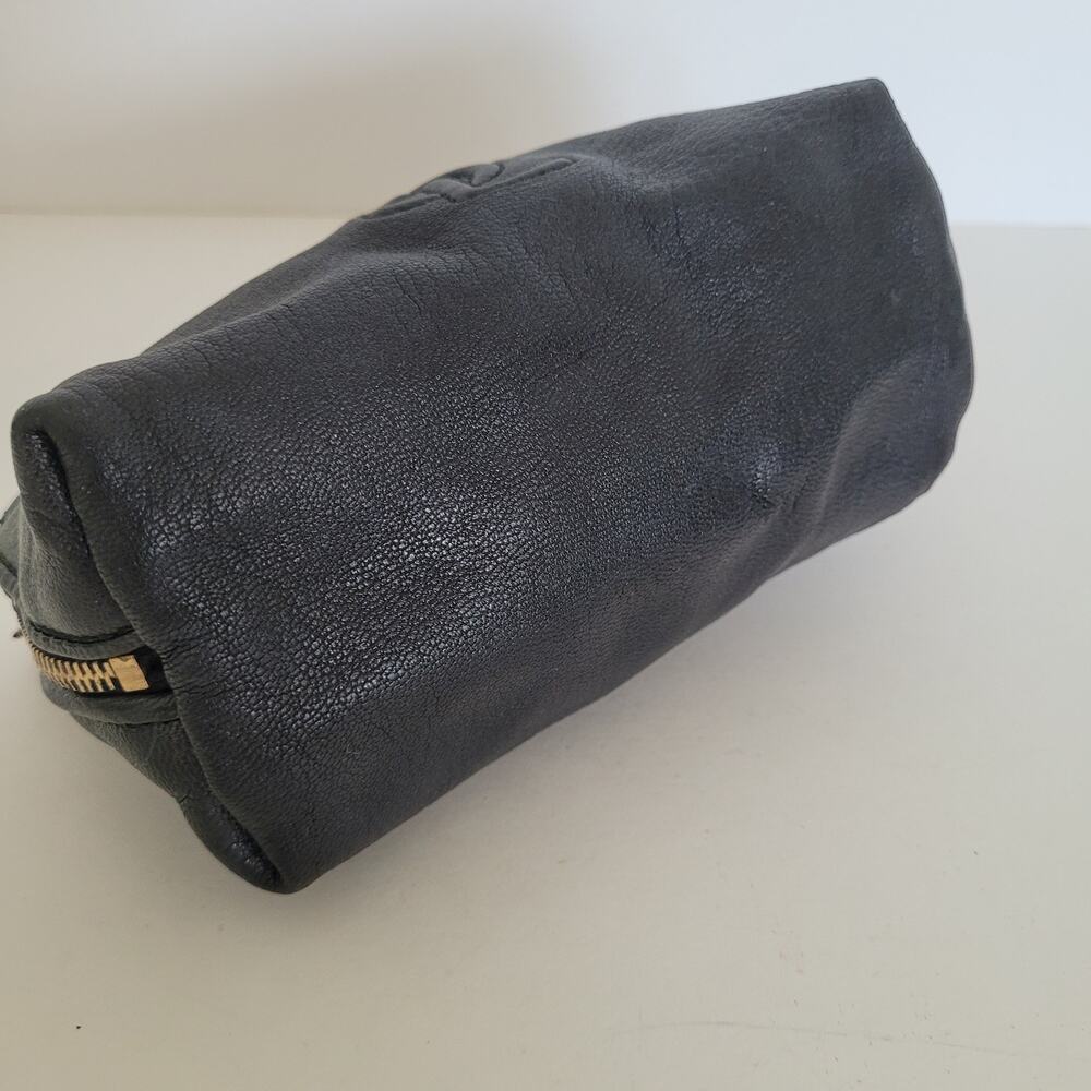 Vintage Yves Saint Laurent YSL Black Leather Cosmetic Pouch Clutch Bag Italy - Picture 11 of 16